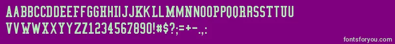 Fonte CollegeCondensed – fontes verdes em um fundo violeta