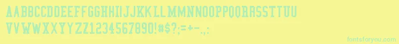 CollegeCondensed Font – Green Fonts on Yellow Background