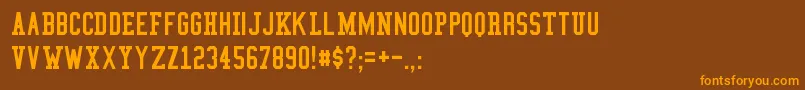 Police CollegeCondensed – polices orange sur fond brun