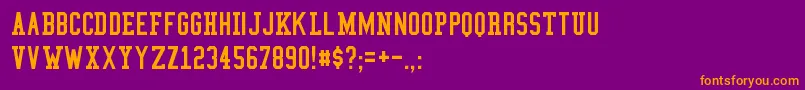 CollegeCondensed Font – Orange Fonts on Purple Background