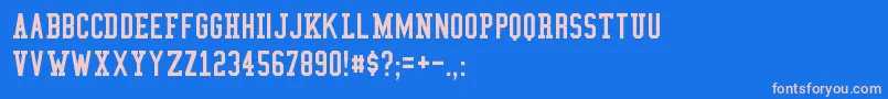 CollegeCondensed-fontti – vaaleanpunaiset fontit sinisellä taustalla