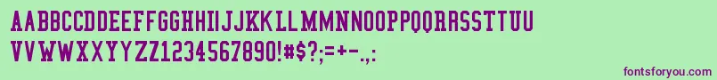 Шрифт CollegeCondensed – фиолетовые шрифты на зелёном фоне
