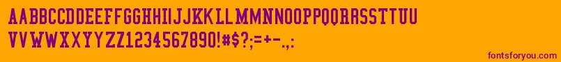 フォントCollegeCondensed – オレンジの背景に紫のフォント