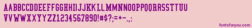 CollegeCondensed Font – Purple Fonts on Pink Background