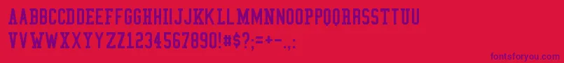 Czcionka CollegeCondensed – fioletowe czcionki na czerwonym tle