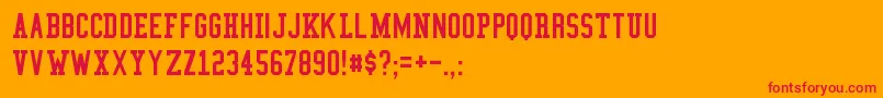 フォントCollegeCondensed – オレンジの背景に赤い文字