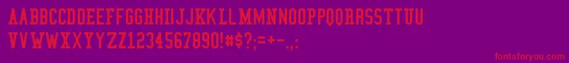 CollegeCondensed-fontti – punaiset fontit violetilla taustalla