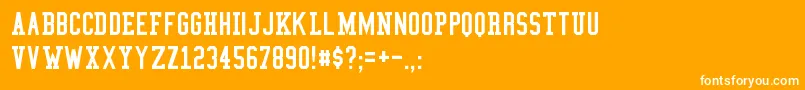 Fonte CollegeCondensed – fontes brancas em um fundo laranja