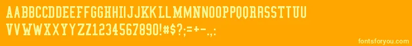 Шрифт CollegeCondensed – жёлтые шрифты на оранжевом фоне