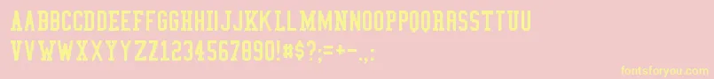 CollegeCondensed Font – Yellow Fonts on Pink Background
