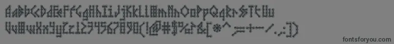 フォントMicrobeCollegiateAoe – 黒い文字の灰色の背景