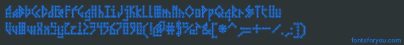 MicrobeCollegiateAoe Font – Blue Fonts on Black Background