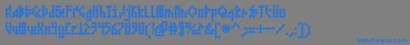 MicrobeCollegiateAoe Font – Blue Fonts on Gray Background