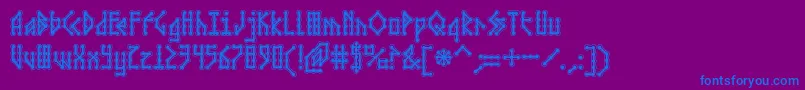 MicrobeCollegiateAoe Font – Blue Fonts on Purple Background