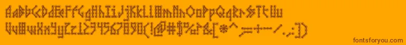 MicrobeCollegiateAoe Font – Brown Fonts on Orange Background