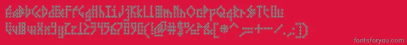MicrobeCollegiateAoe Font – Gray Fonts on Red Background