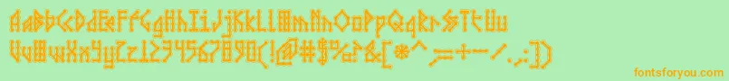 MicrobeCollegiateAoe Font – Orange Fonts on Green Background