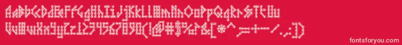 MicrobeCollegiateAoe Font – Pink Fonts on Red Background
