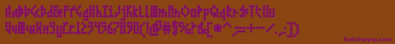 MicrobeCollegiateAoe Font – Purple Fonts on Brown Background