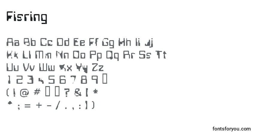 Czcionka Fisring – alfabet, cyfry, specjalne znaki