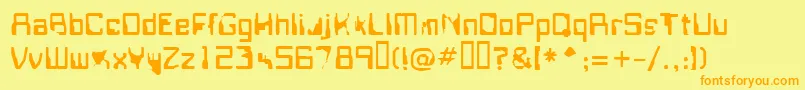 Fonte Fisring – fontes laranjas em um fundo amarelo