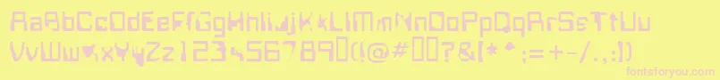 Fisring Font – Pink Fonts on Yellow Background