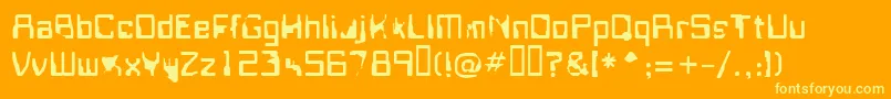 フォントFisring – オレンジの背景に黄色の文字