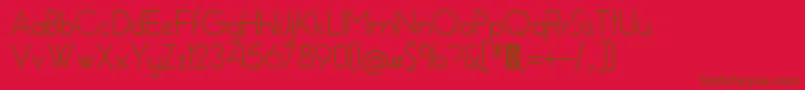 EssenceSans-Schriftart – Braune Schriften auf rotem Hintergrund