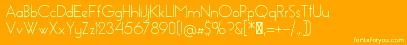 EssenceSans-Schriftart – Gelbe Schriften auf orangefarbenem Hintergrund