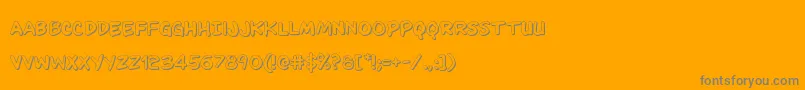 Kangaroocourt3D-Schriftart – Graue Schriften auf orangefarbenem Hintergrund