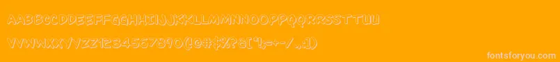 Kangaroocourt3D-Schriftart – Rosa Schriften auf orangefarbenem Hintergrund