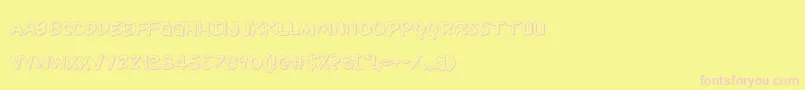 Kangaroocourt3D-fontti – vaaleanpunaiset fontit keltaisella taustalla