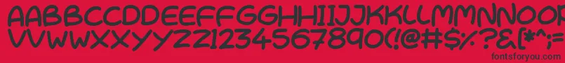CutesyKisses Font – Black Fonts on Red Background