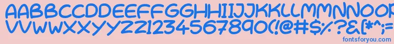 CutesyKisses Font – Blue Fonts on Pink Background