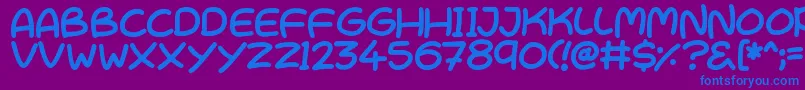 CutesyKisses Font – Blue Fonts on Purple Background