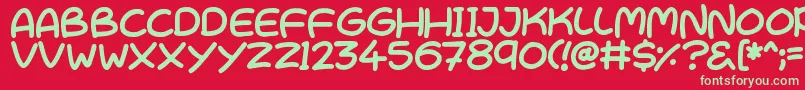 CutesyKisses Font – Green Fonts on Red Background