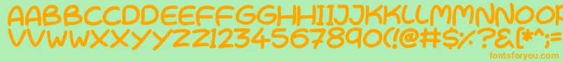 CutesyKisses Font – Orange Fonts on Green Background