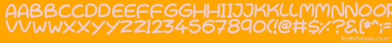 CutesyKisses Font – Pink Fonts on Orange Background