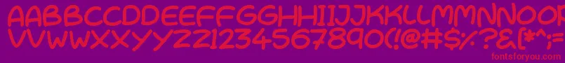 CutesyKisses Font – Red Fonts on Purple Background