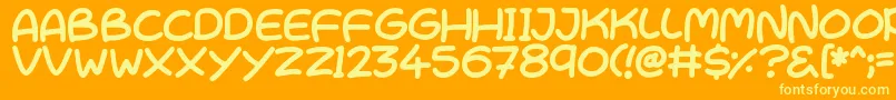 CutesyKisses Font – Yellow Fonts on Orange Background