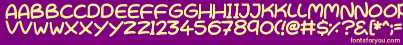 CutesyKisses Font – Yellow Fonts on Purple Background