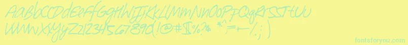 Fonte Southpaw – fontes verdes em um fundo amarelo