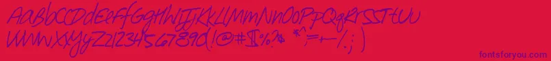 Southpaw-Schriftart – Violette Schriften auf rotem Hintergrund