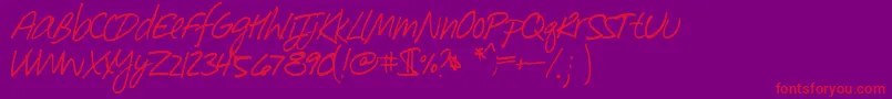 Southpaw Font – Red Fonts on Purple Background