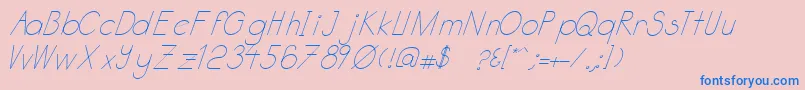 Katabidalanitalic Font – Blue Fonts on Pink Background