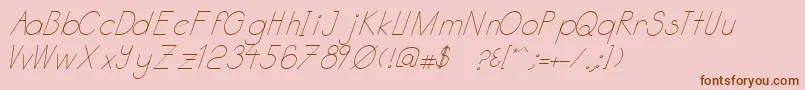 Fonte Katabidalanitalic – fontes marrons em um fundo rosa