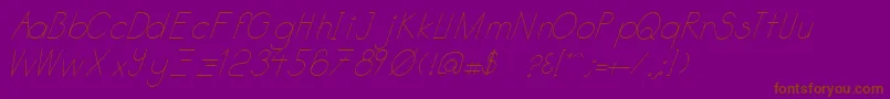 Katabidalanitalic-Schriftart – Braune Schriften auf violettem Hintergrund