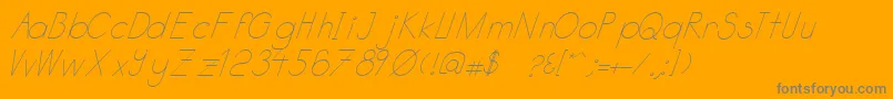 Katabidalanitalic-Schriftart – Graue Schriften auf orangefarbenem Hintergrund