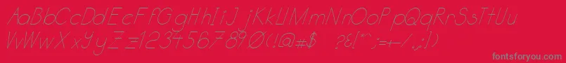 Katabidalanitalic Font – Gray Fonts on Red Background