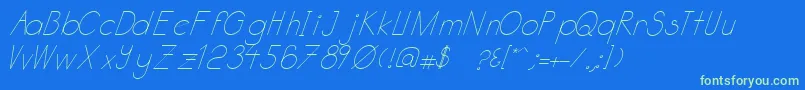 Katabidalanitalic Font – Green Fonts on Blue Background